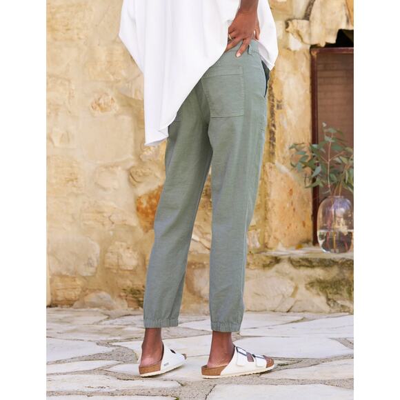 Frank & Eileen Women's Jameson Utility Jogger Cotton High Rise Tapered Pants 8 - Picture 2 of 11